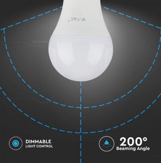 E27 12W(1055Lm) LED Bulb, A60, IP20, dimmable, V-TAC, neutral white light 4000K