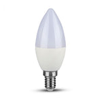 E14 5.5W(470Lm) LED spuldze, sveces forma, V-TAC SAMSUNG, dimmējama, auksti balta gaisma 6400K