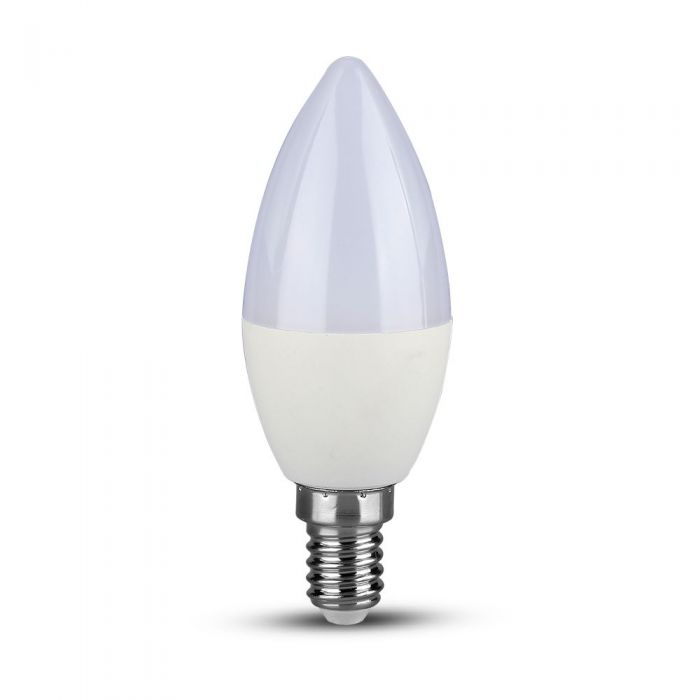 E14 5.5W(470Lm) LED spuldze, sveces forma, V-TAC SAMSUNG, dimmējama, auksti balta gaisma 6400K