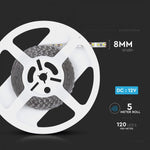 Цена на 1m_7.2W(600Lm) светодиодная лента, 120 диодов SMD3528, водонепроницаемый IP20, V-TAC, теплый белый свет 3000K