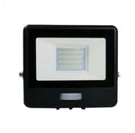 20W(1510Lm) LED-strålkastare med PIR-sensor, V-TAC SAMSUNG, 5 års garanti, IP65, svart, varmvitt ljus 3000K
