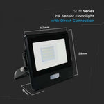 20W(1510Lm) LED-strålkastare med PIR-sensor, V-TAC SAMSUNG, 5 års garanti, IP65, svart, varmvitt ljus 3000K