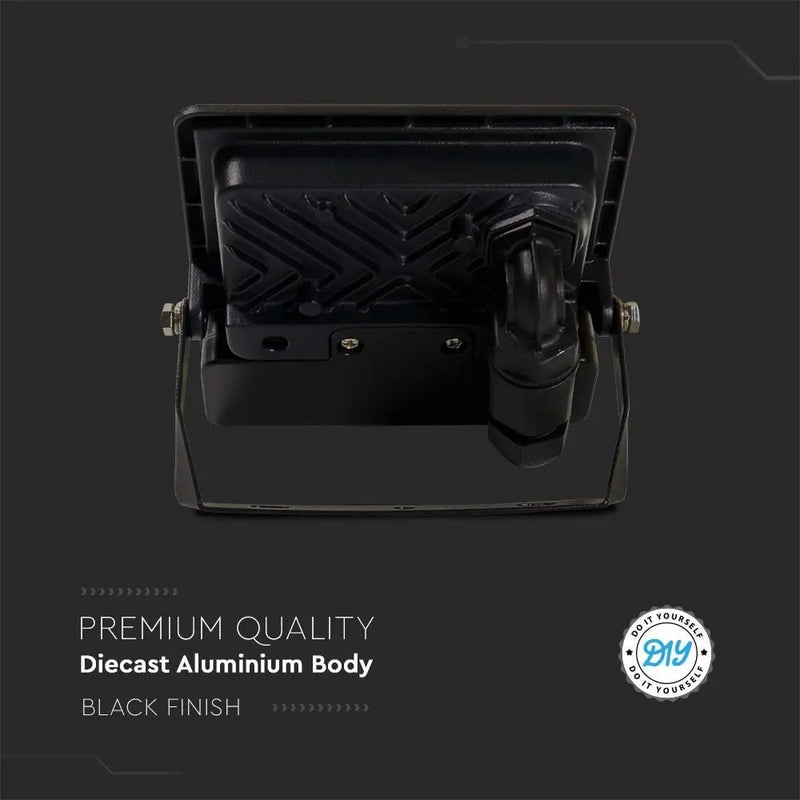 30W(2340Lm) LED spotlight with PIR sensor, V-TAC SAMSUNG, IP65, warranty 5 years, black, warm white light 3000K