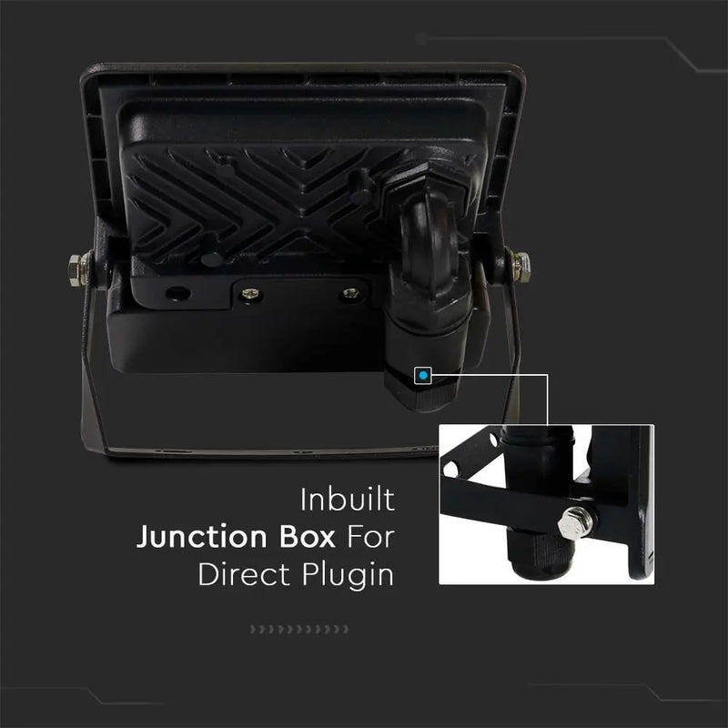 30W(2340Lm) LED spotlight with PIR sensor, V-TAC SAMSUNG, IP65, warranty 5 years, black, warm white light 3000K