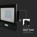 30W(2340Lm) LED spotlight with PIR sensor, V-TAC SAMSUNG, IP65, warranty 5 years, black, warm white light 3000K