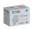 10W(735Lm) LED Spotlight with PIR sensor, V-TAC SAMSUNG, warranty 5 years, IP65, white, cold white light 6500K