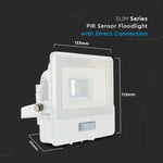 10W(735Lm) LED Spotlight with PIR sensor, V-TAC SAMSUNG, warranty 5 years, IP65, white, cold white light 6500K