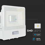 10W(735Lm) LED Spotlight with PIR sensor, V-TAC SAMSUNG, warranty 5 years, IP65, white, cold white light 6500K