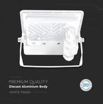 20W(1510Lm) LED-strålkastare med PIR-sensor, V-TAC SAMSUNG, 5 års garanti, IP65, vitt, kallvitt ljus 6500K