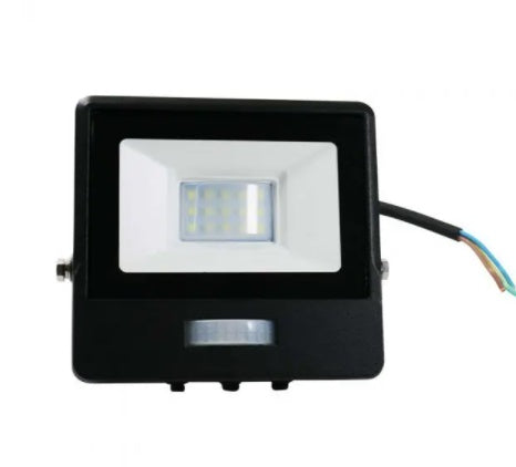 10W (735Lm) LED-valgusti V-TAC SAMSUNG PIR-anduriga, 5 aastat garantiid, IP65, must, külmvalge 6500K