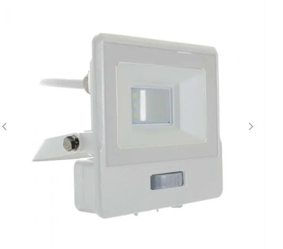 10W(735Lm) LED Spotlight V-TAC SAMSUNG with PIR sensor, warranty 5 years, IP65, white, neutral white light 4000K