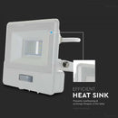 10W(735Lm) LED-strålkastare V-TAC SAMSUNG med PIR-sensor, 5 års garanti, IP65, vit, kallvitt ljus 6500K