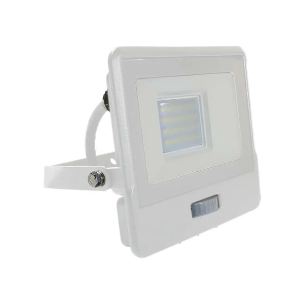 20W(1510Lm) LED spotlight with PIR sensor, V-TAC SAMSUNG, IP65, warranty 5 years, white, cable 1m, warm white light 3000K