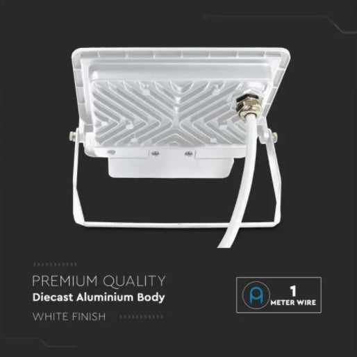 30W(2340Lm) LED-strålkastare V-TAC SAMSUNG med PIR-sensor, 5 års garanti, IP65, vitt, neutralvitt ljus 4000K