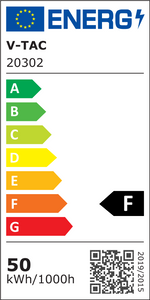 50W(4000Lm) LED-strålkastare med PIR-sensor, V-TAC SAMSUNG, 5 års garanti, IP65, vit, 1m kabel, neutralt vitt ljus 4000K