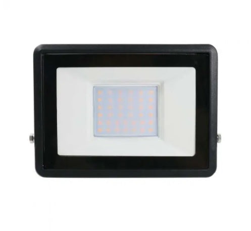 30W(2340Lm) LED V-TAC SAMSUNG floodlight, warranty 5 years, IP65, black, cold white light 6500K
