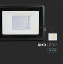 30W(2340Lm) LED V-TAC SAMSUNG floodlight, warranty 5 years, IP65, black, cold white light 6500K