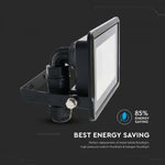 30W (2340Lm) LED V-TAC SAMSUNG-strålkastare, 5 års garanti, IP65, svart, kallvit 6500K
