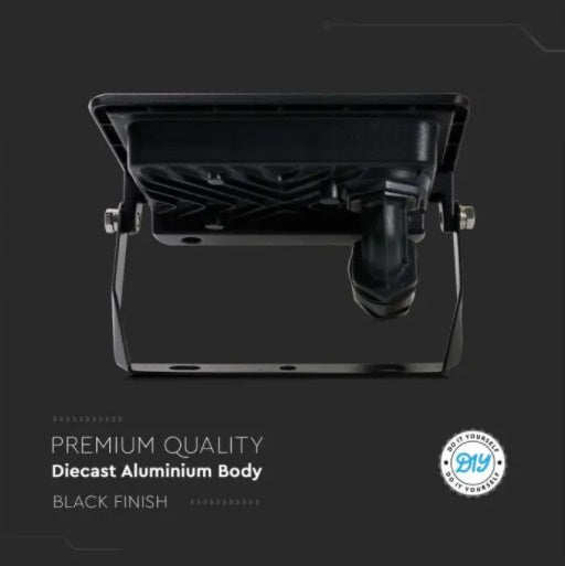 30W(2340Lm) LED V-TAC SAMSUNG floodlight, warranty 5 years, IP65, black, cold white light 6500K