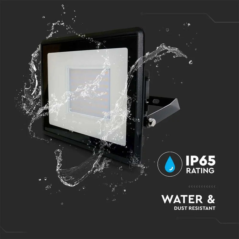 50W(4000Lm) светодиодный прожектор V-TAC, IP65, гарантия 5 лет, черный корпус, холодный белый 6500K