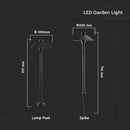 7W(420Lm) LED light, ground mounted, V-TAC SAMSUNG, IP65, black, cold white light 6400K