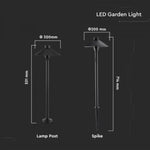 7W(420Lm) LED-valgusti, maapealne, V-TAC SAMSUNG, IP65, must, jaheda valge 6400K