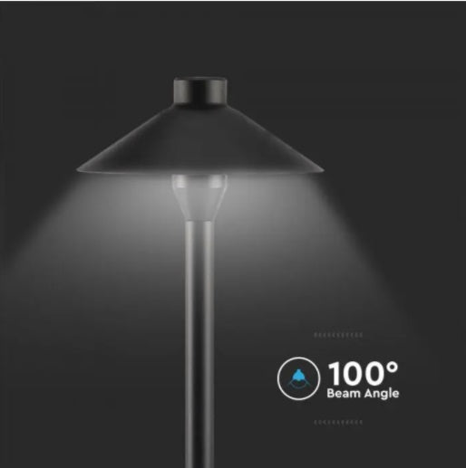 Светодиодный светильник 7W(420Lm), крепление к земле, V-TAC SAMSUNG, IP65, черный, теплый белый свет 3000K