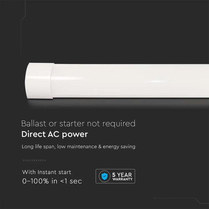 38W(5900Lm) V-TAC LED линейный светильник для поверхностного монтажа, 150см, гарантия 5 лет, без вилки (подключение кабеля), нейтральный белый 4000K