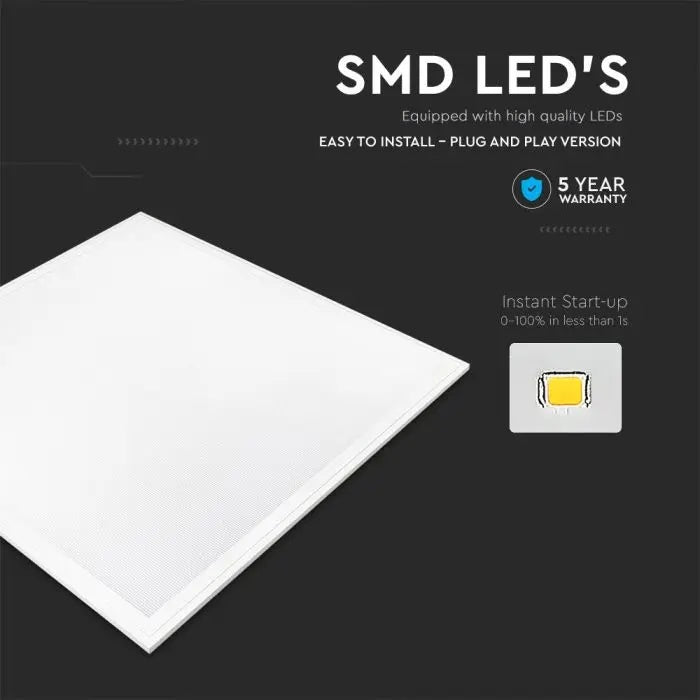 29W(3480Lm) 30-42V LED Panel 595x595mm(600x600mm), V-TAC SAMSUNG, IP20, neutral white light 4000K, complete with power supply unit