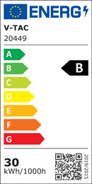 30W(4720Lm) LED Prožektors V-TAC SAMSUNG, IP65, garantija 5 gadi, melns ar pelēku stiklu, neitrāli balta gaisma 4000K