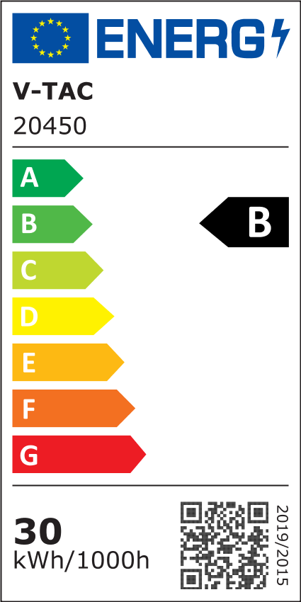30W(4720Lm) LED-strålkastare V-TAC SAMSUNG, IP65, 5 års garanti, svart med grått glas, kallvit 6400K