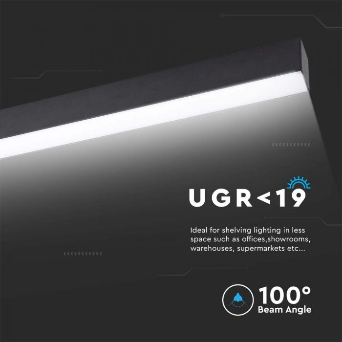 40W(3300Lm) LED linear light, V-TAC SAMSUNG, IP20, hanging, warranty 5 years, warm white light 3000K
