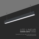 40W(3300Lm) LED linjär armatur, V-TAC SAMSUNG, IP20, pendel, 5 års garanti, kallvit 6400K