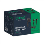2x1,2W 12V LED-solarmatur, V-TAC, svart, IP65, varmvitt ljus 3000K