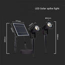2x1.2W 12V LED solar luminaire, V-TAC, black, IP65, warm white light 3000K