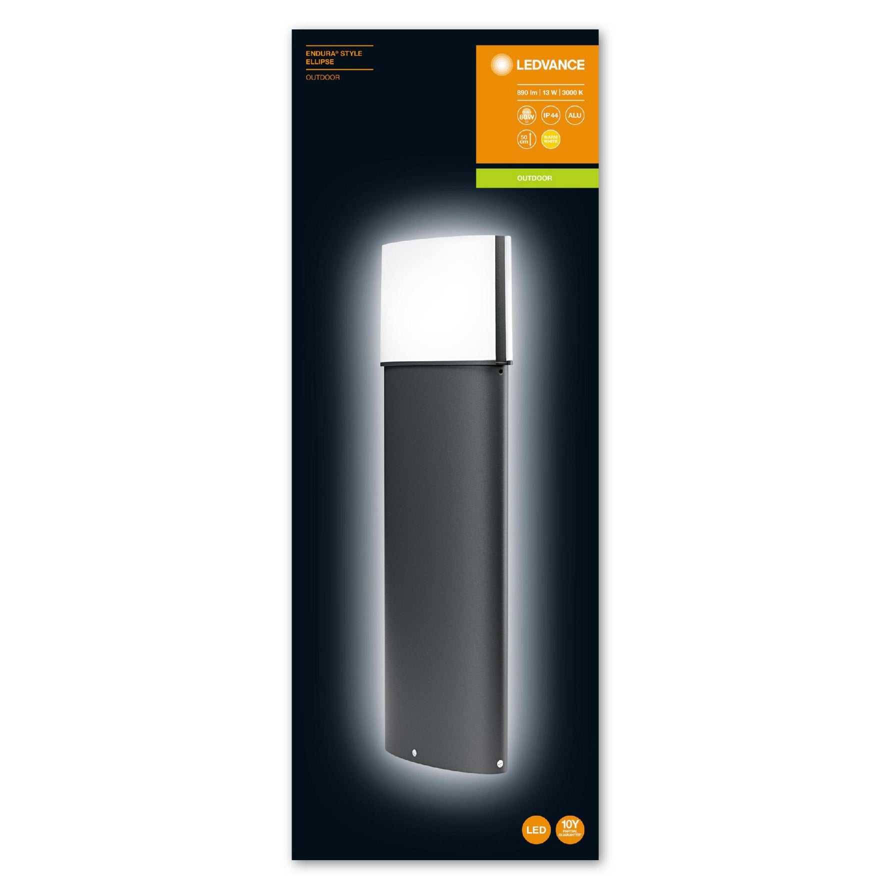 12.5W(890Lm) LEDVANCE LED Fasādes gaismeklis, 50 cm, IP44, pelēks, garantija 5 gadi, silti balta gaisma 3000K