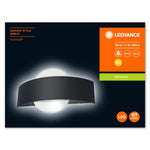 PARAUGA IZPĀRDOŠANA_10.5W(400Lm) LEDVANCE LED Fasādes gaismeklis, IP44, pelēks, garantija 5 gadi, silti balta gaisma 3000K