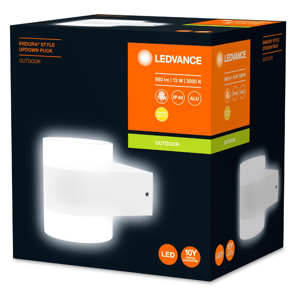 12.5W (980Lm) LEDVANCE LED fassaadivalgusti, IP44, valge, 5 aastat garantiid, soe valge valgus 3000K