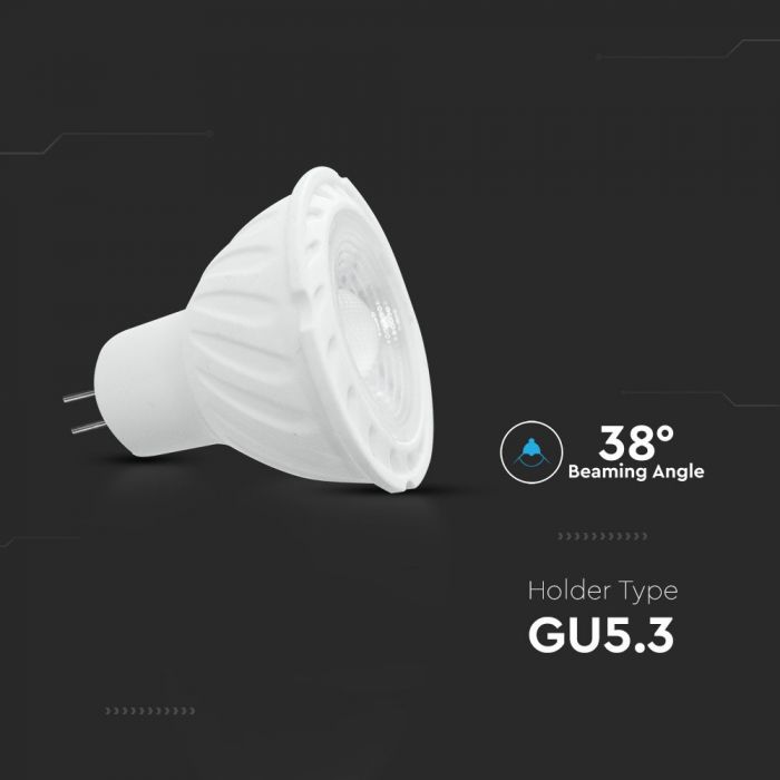 GU5.3 6W(445Lm) LED Spuldze V-TAC SAMSUNG, IP20,  DC:12V, silti balta gaisma 3000K