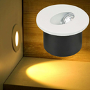 3W(270Lm) LED iebūvējams Kāpņu gaismeklis, apaļš, balts, V-TAC, IP20, silti balta gaisma 3000K