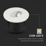 3W(270Lm) LED iebūvējams Kāpņu gaismeklis, apaļš, balts, V-TAC, IP20, silti balta gaisma 3000K