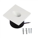 3W(270Lm) LED-trapphusarmatur, V-TAC, IP20, vit, fyrkantig, varmvitt ljus 3000K