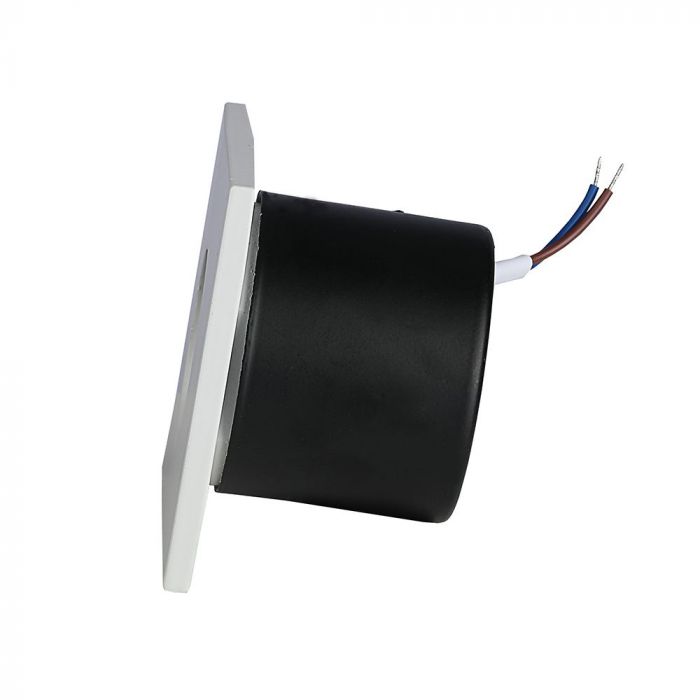 3W(270Lm) LED-trapphusarmatur, V-TAC, IP20, vit, fyrkantig, varmvitt ljus 3000K