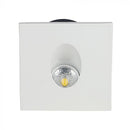 3W(270Lm) LED-trapphusarmatur, V-TAC, IP20, vit, fyrkantig, varmvitt ljus 3000K