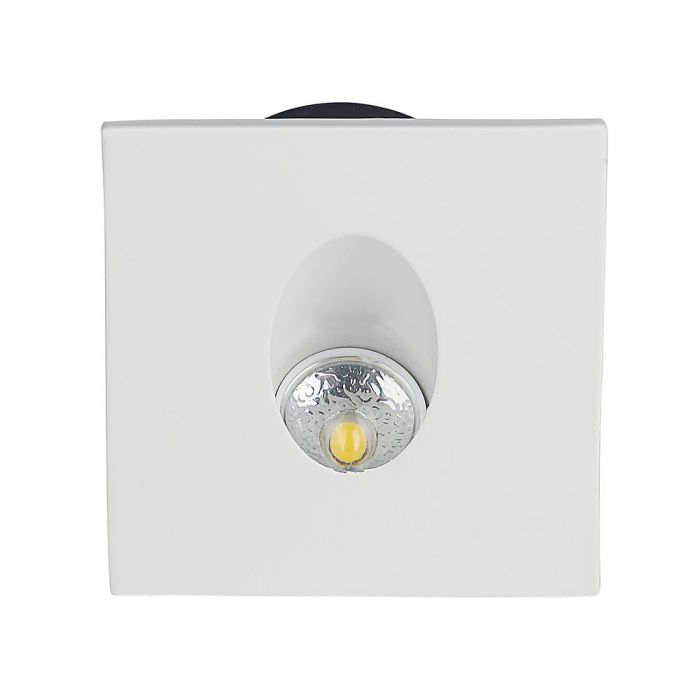 Светодиодный светильник для лестниц 3W(270Lm), V-TAC, IP65, белый, квадратный, теплый белый свет 3000K