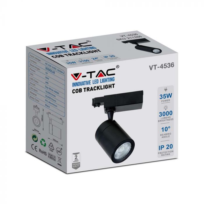 35W(3000Lm) LED-ljusramp, IP20, COB, V-tac, neutralvit 4000K