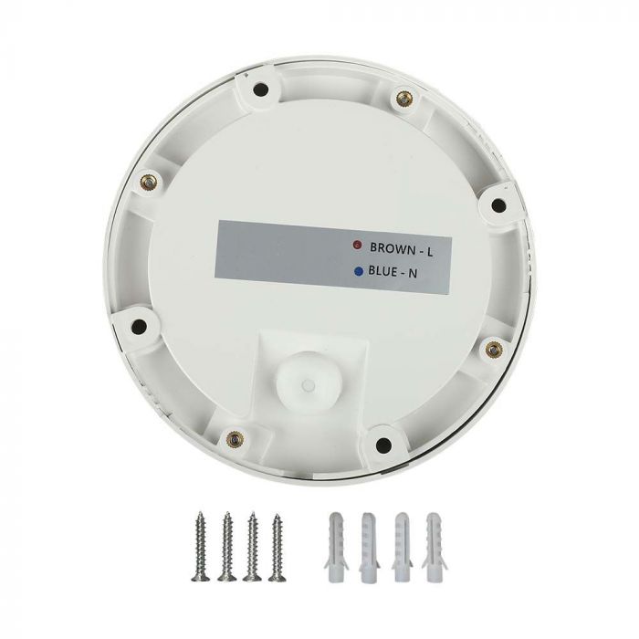 2W(80Lm) LED kāpņu gaismeklis, V-TAC, IP65, balts, apaļš, neitrāli balta gaisma 4000K