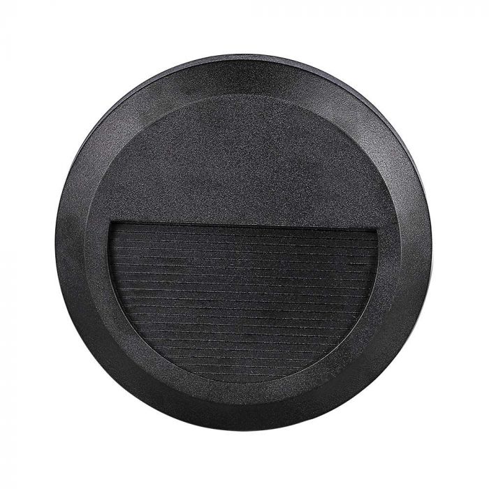 2W(80Lm) LED stair light, V-TAC, IP65, black, round, neutral white light 4000K