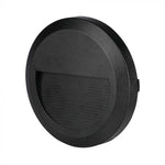 2W(80Lm) LED kāpņu gaismeklis, V-TAC, IP65, melns, apaļš, neitrāli balta gaisma 4000K