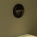 2W(80Lm) LED kāpņu gaismeklis, V-TAC, IP65, melns, apaļš, silti balta gaisma 3000K